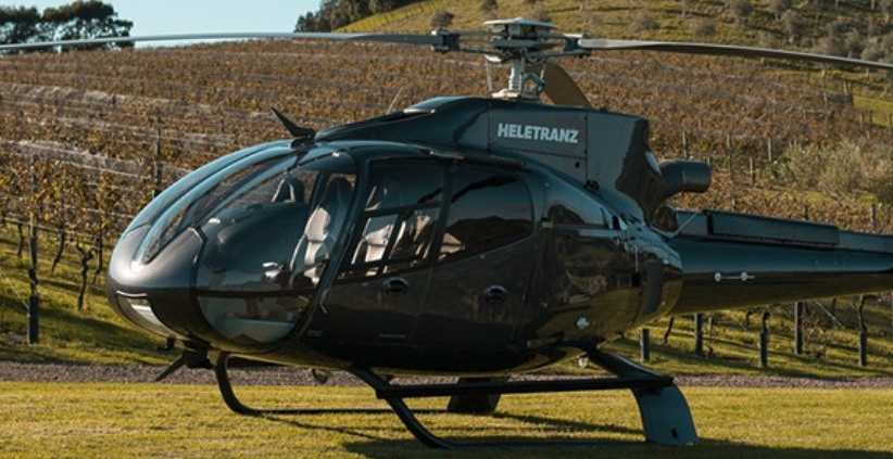 Heletranz Helicopter Landed at vineyard