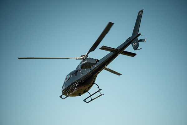 Helicopter leaving for Waiheke Island
